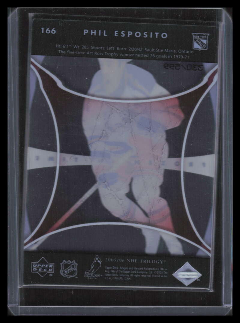 2005-06 Upper Deck Trilogy 166 Phil Esposito FIT 330/599 Frozen in Time