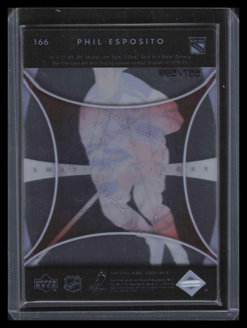2005-06 Upper Deck Trilogy 166 Phil Esposito FIT 557/599 Frozen in Time