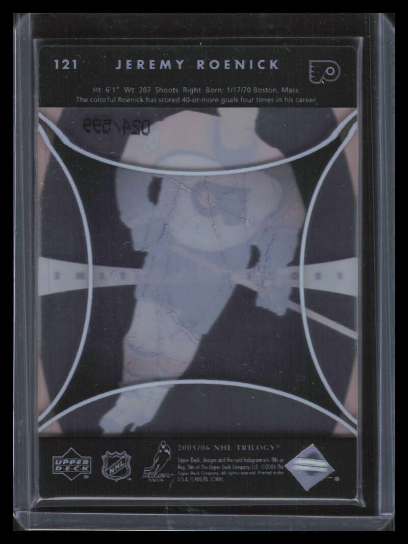 2005-06 Upper Deck Trilogy 121 Jeremy Roenick FIT 24/599 Frozen in Time