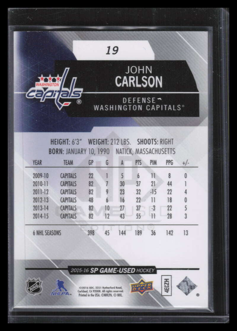 2015-19 SP Game Used 19 John Carlson 52/74