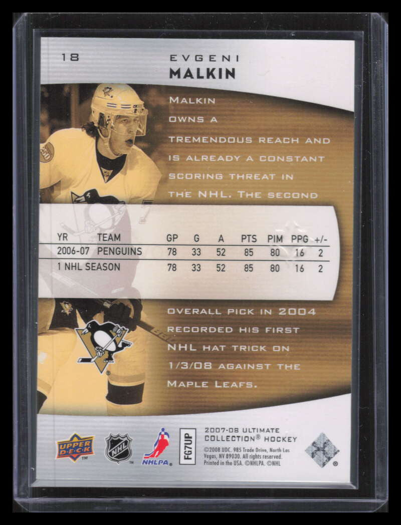 2007-08 Ultimate Collection 18 Evgeni Malkin 358/499
