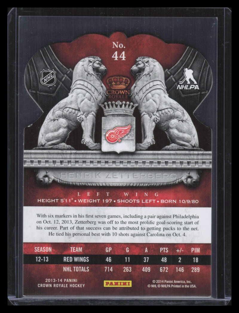 2013-14 Crown Royale Red 44 Henrik Zetterberg 44/99