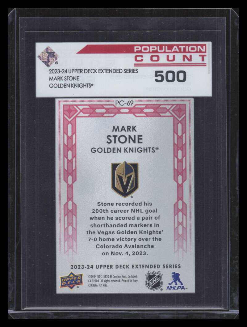 2023-24 Upper Deck Population Count pc69 Mark Stone /500