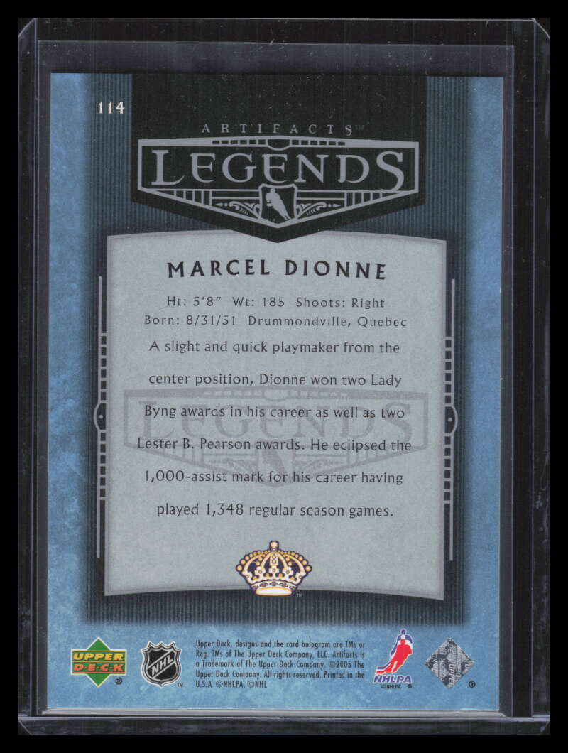 2005-06 Artifacts Blue 114 Marcel Dionne 60/75 Legends