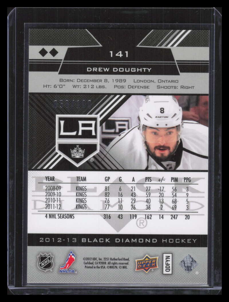 2012-13 Black Diamond Ruby 141 Drew Doughty 58/100