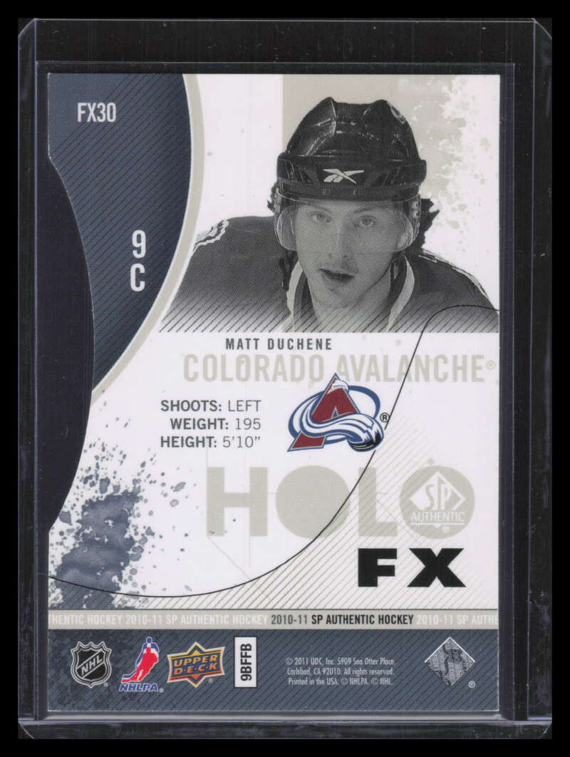 2010-11 SP Authentic Holoview FX Die Cuts fx30 Matt Duchene
