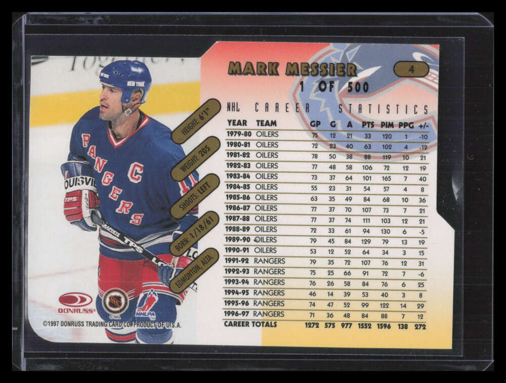 1997-98 Donruss Press Proofs Gold 4 Mark Messier /500