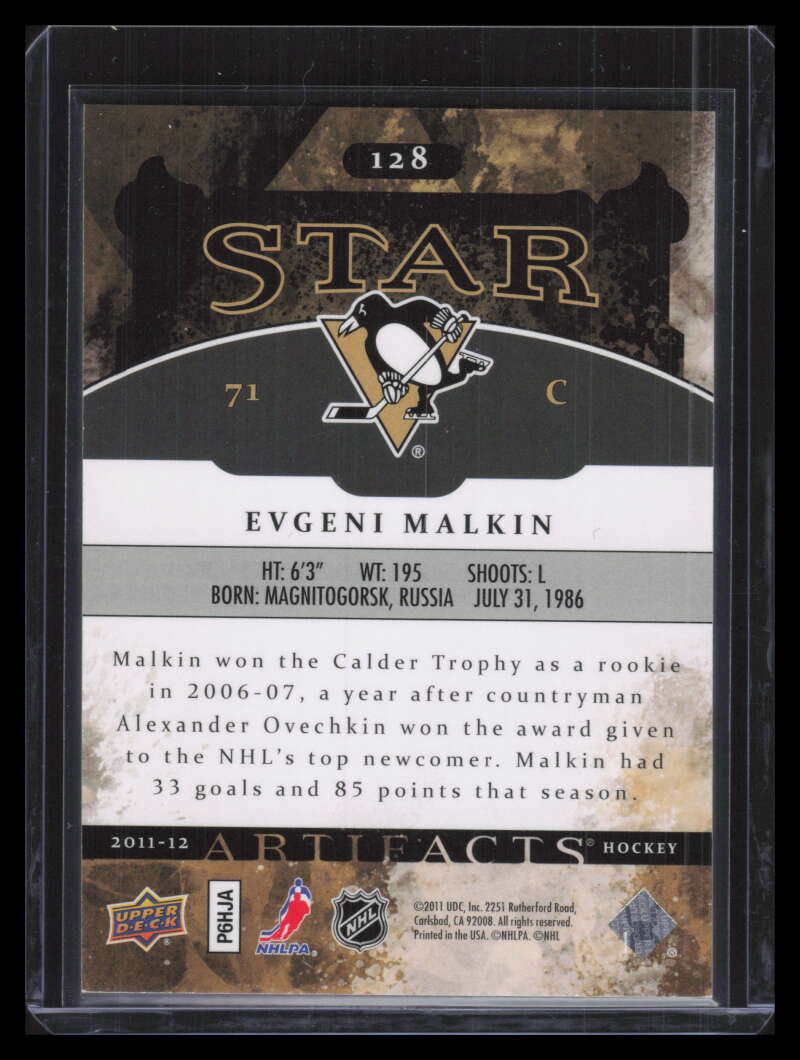 2011-12 Artifacts Emerald 128 Evgeni Malkin S 10/99 Star