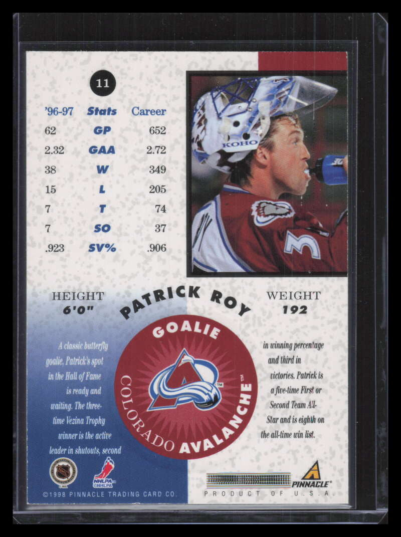 1997-98 Pinnacle Mint Silver Team 11 Patrick Roy