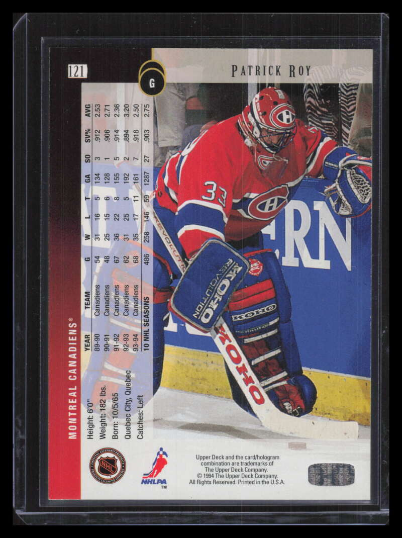 1994-95 Upper Deck Electric Ice 121 Patrick Roy 154306