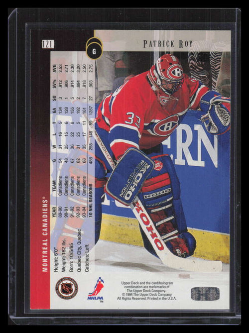 1994-95 Upper Deck Electric Ice 121 Patrick Roy 154306