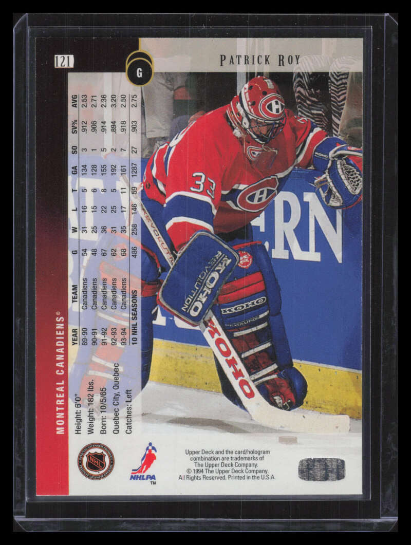 1994-95 Upper Deck Electric Ice 121 Patrick Roy 154308