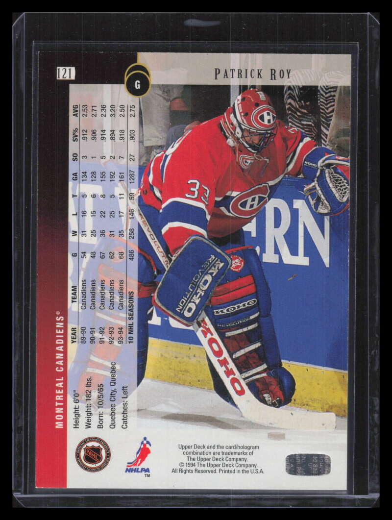 1994-95 Upper Deck Electric Ice 121 Patrick Roy 154310