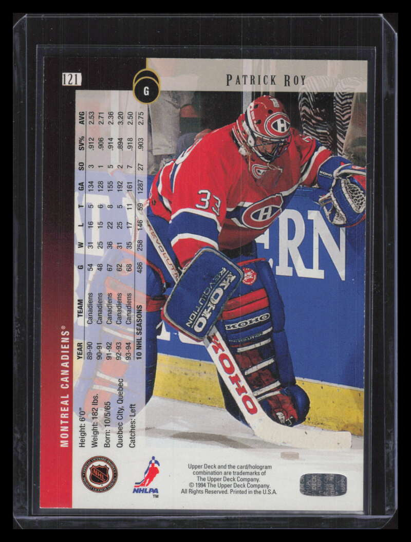1994-95 Upper Deck Electric Ice 121 Patrick Roy 154311