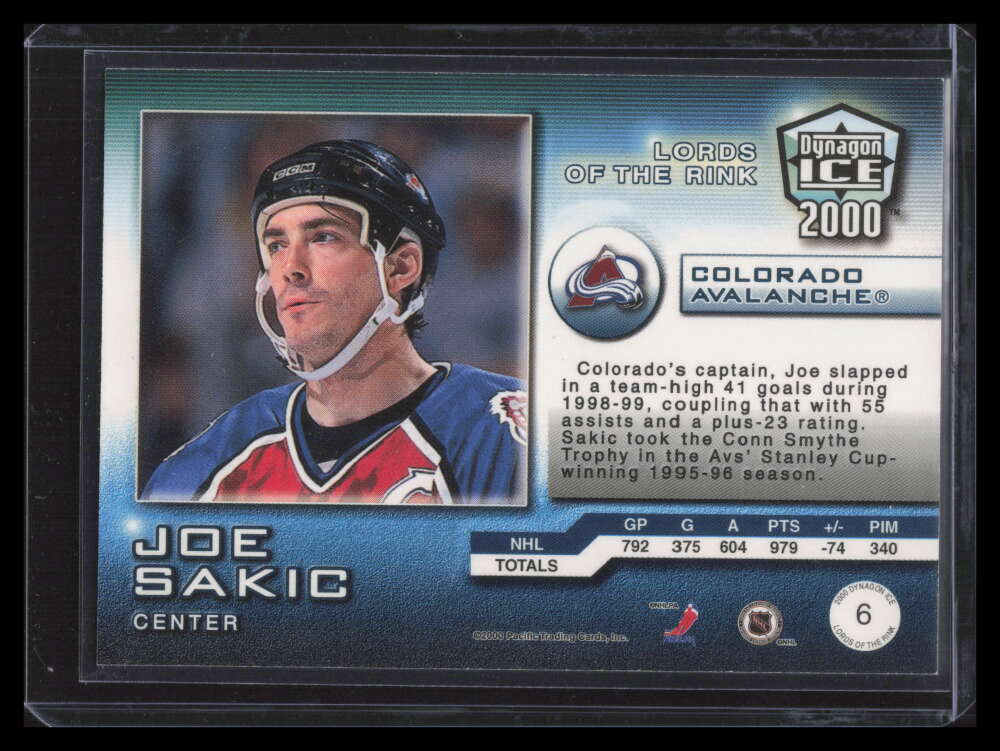 1999-00 Pacific Dynagon Ice Lords of the Rink 6 Joe Sakic