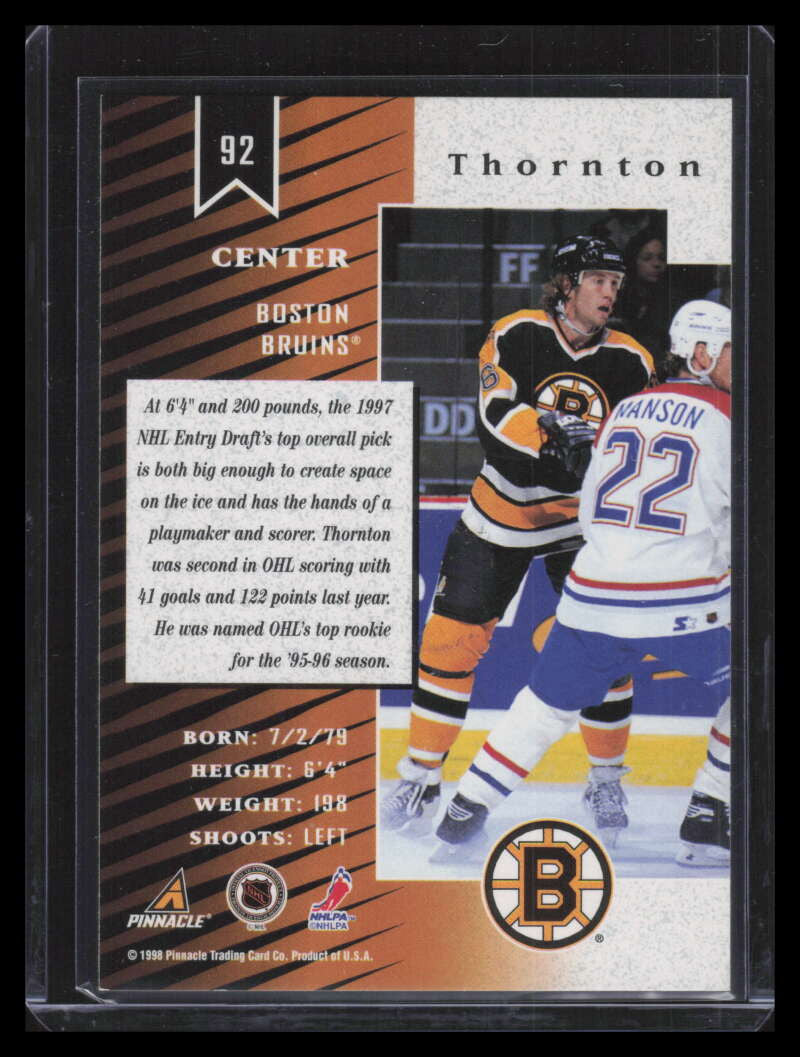 1997-98 Zenith Z-Silver 92 Joe Thornton