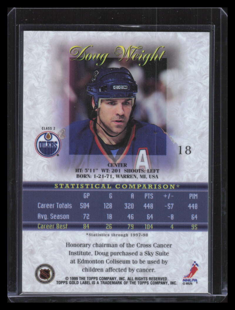 1998-99 Topps Gold Label Class 2 Black 18 Doug Weight