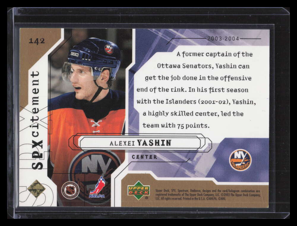 2003-04 SPx Radiance 142 Alexei Yashin Xcite 34/50 Spxcitement