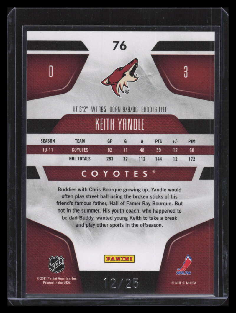 2011-12 Certified Mirror Gold 76 Keith Yandle 12/25