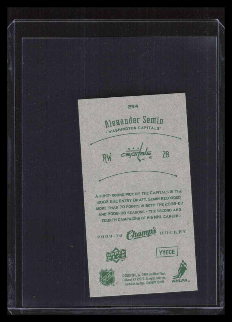 2009-10 Upper Deck Champ's Mini Green Backs 294 Alexander Semin