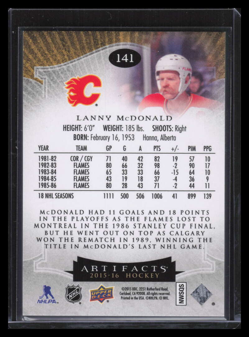 2015-16 Artifacts Sapphire 141 Lanny McDonald LEG 35/85 Legend