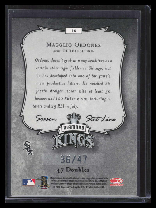 2003 Donruss Stat Line Season 16 Magglio Ordonez DK 36/47 Diamond Kings