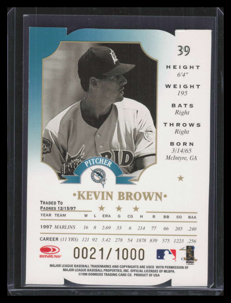 1998 Leaf Fractal Materials Die Cuts 39 Kevin Brown P LX 21/200