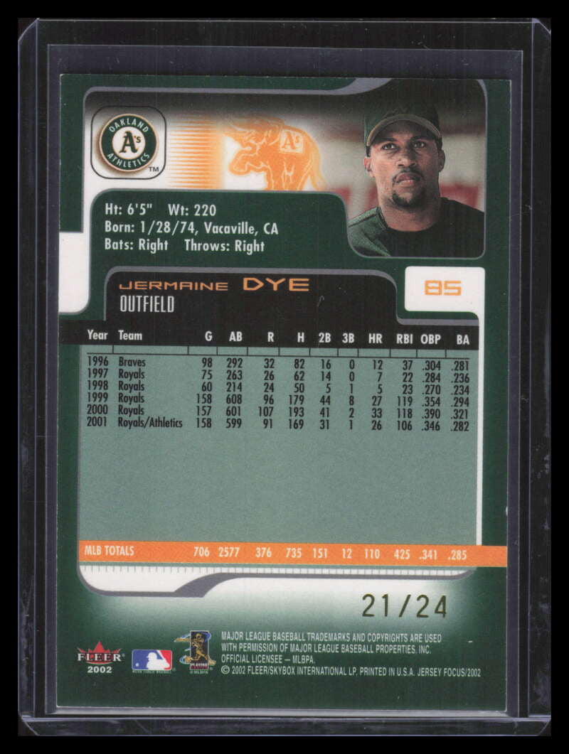 2002 Fleer Focus JE Jersey Parallel 85 Jermaine Dye 21/24