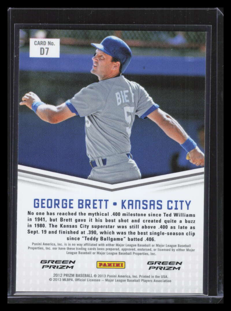 2012 Panini Prizm Dominance Prizms Green Refractor d7 George Brett