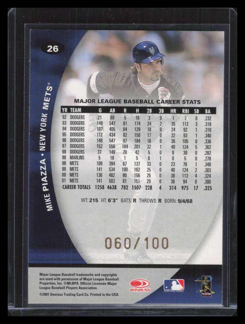 2001 Donruss Class of 2001 First Class 26 Mike Piazza 60/100
