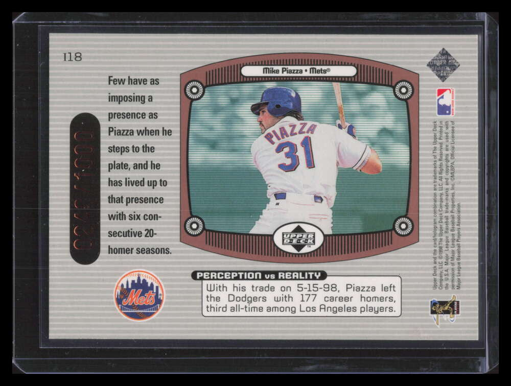 1999 Upper Deck Immaculate Perception Double i18 Mike Piazza 240/1000
