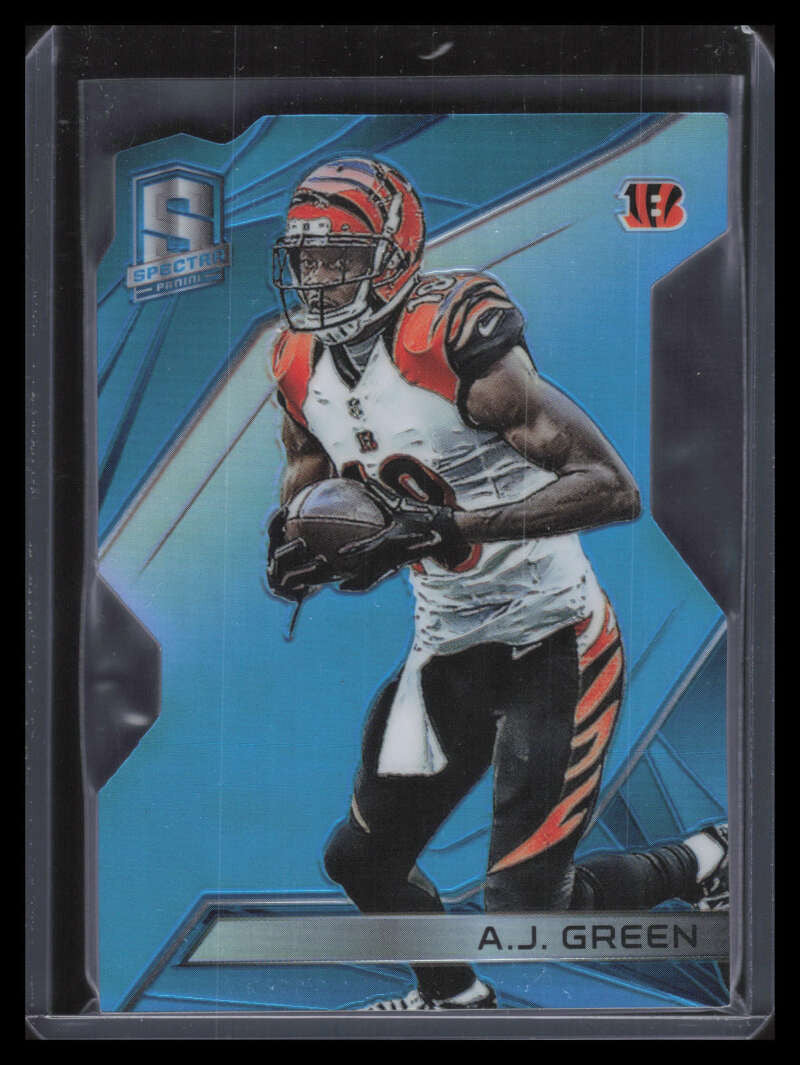 2015 Panini Spectra Neon Blue Die Cut 4 A. J. Green 10/35