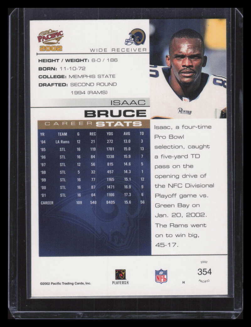 2002 Pacific Premiere Date 354 Isaac Bruce 26/36