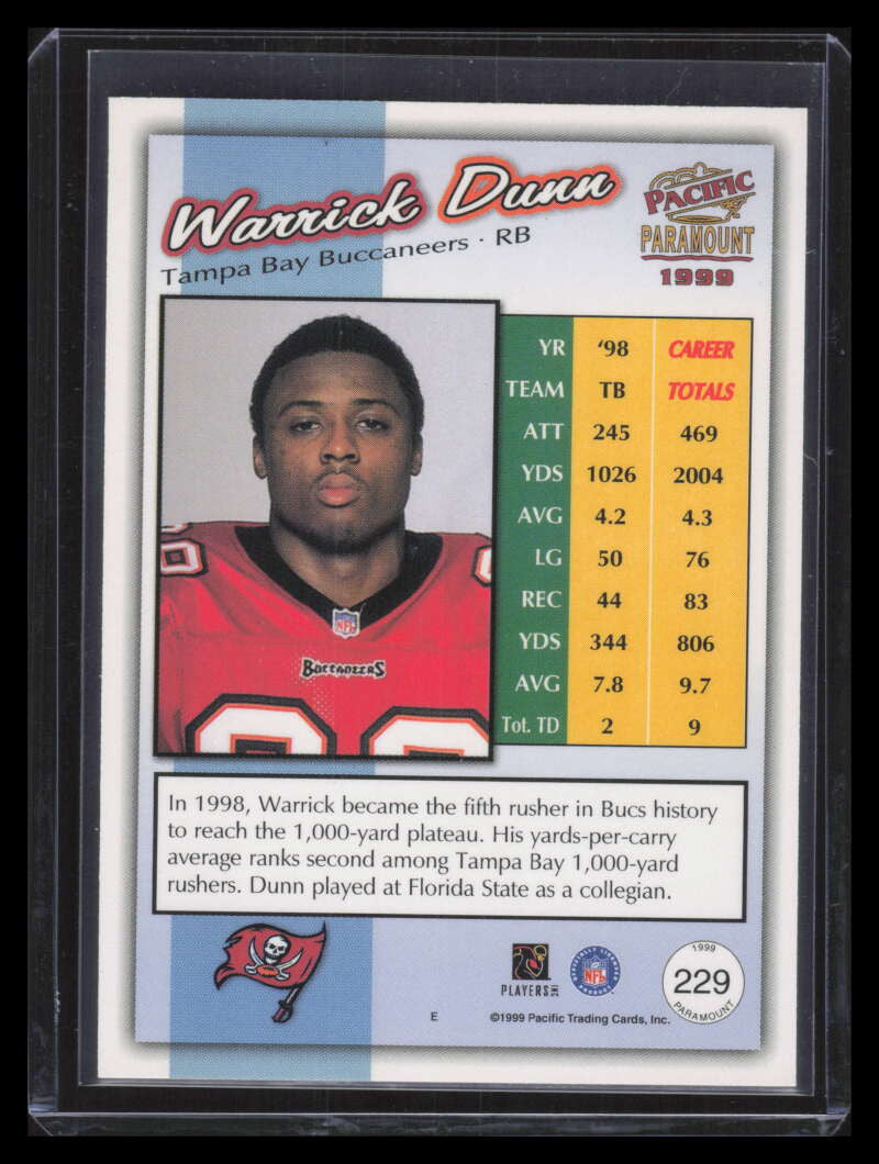1999 Paramount Premiere Date 229 Warrick Dunn 39/62