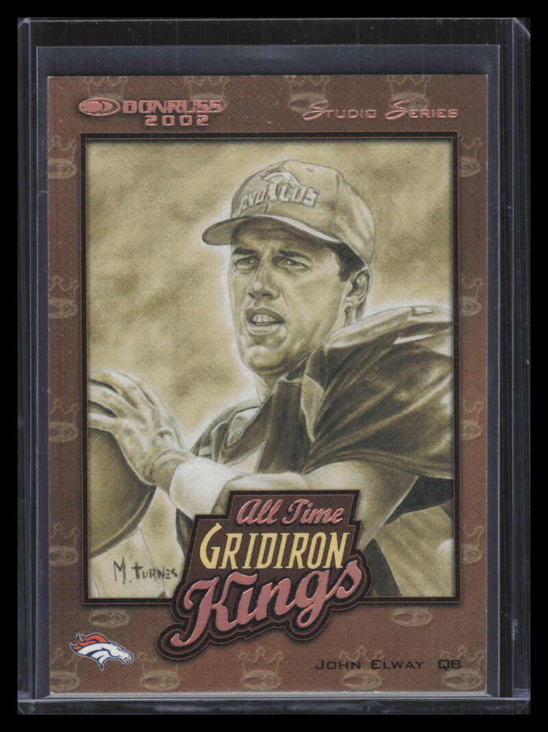 2002 Donruss All-Time Gridiron Kings Studio Series at4 John Elway 177/250