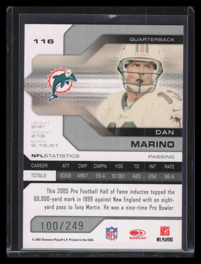 2007 Leaf Limited 116 Dan Marino 100/249