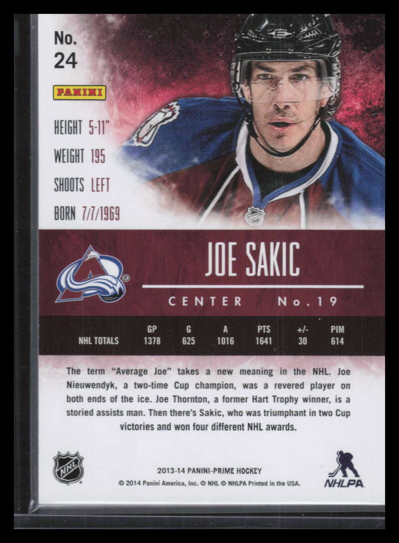 2013-14 Panini Prime Holosilver 24 Joe Sakic 42/50