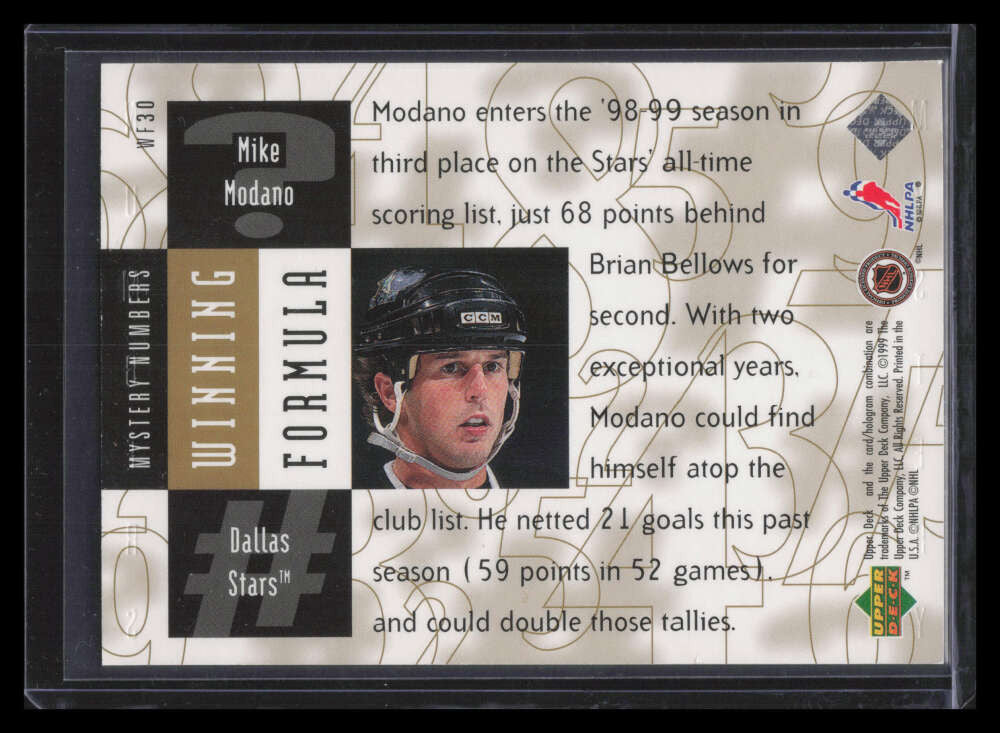 1998-99 Black Diamond Winning Formula Gold wf30 Mike Modano 604/1050