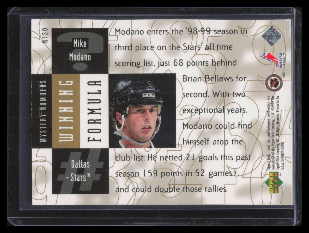1998-99 Black Diamond Winning Formula Gold wf30 Mike Modano 1020/1050