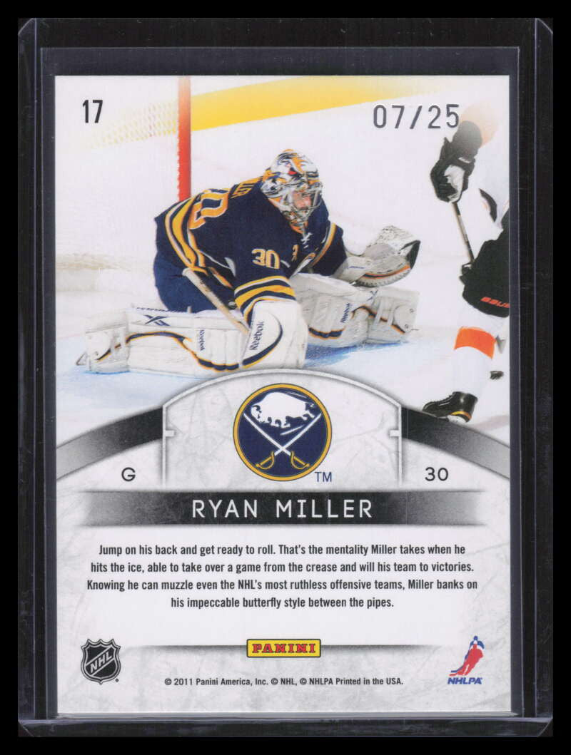 2011-12 Limited Crease Cleaners Gold Spotlight 17 Ryan Miller 7/25