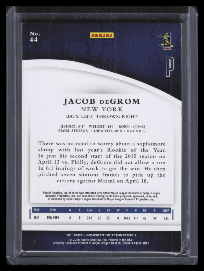 2015 Immaculate Collection Red 44 Jacob deGrom 19/25