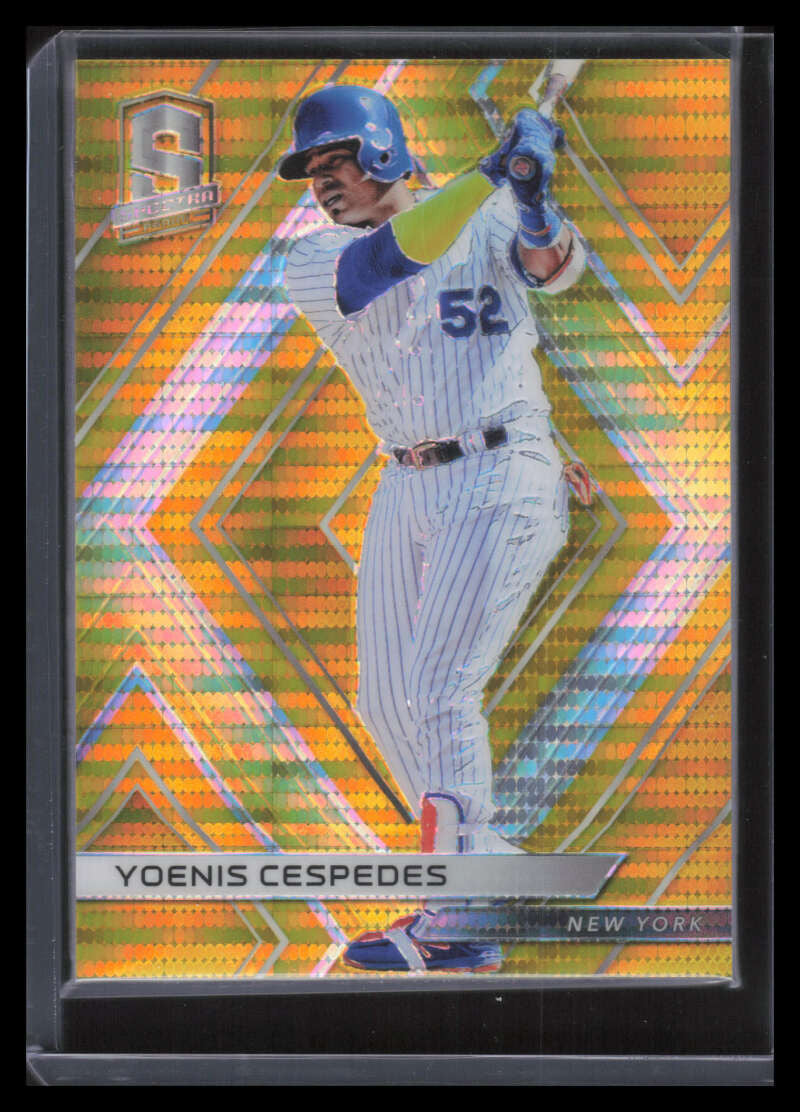 2018 Panini Spectra Gold Pulsar Refractor 42 Yoenis Cespedes 3/10
