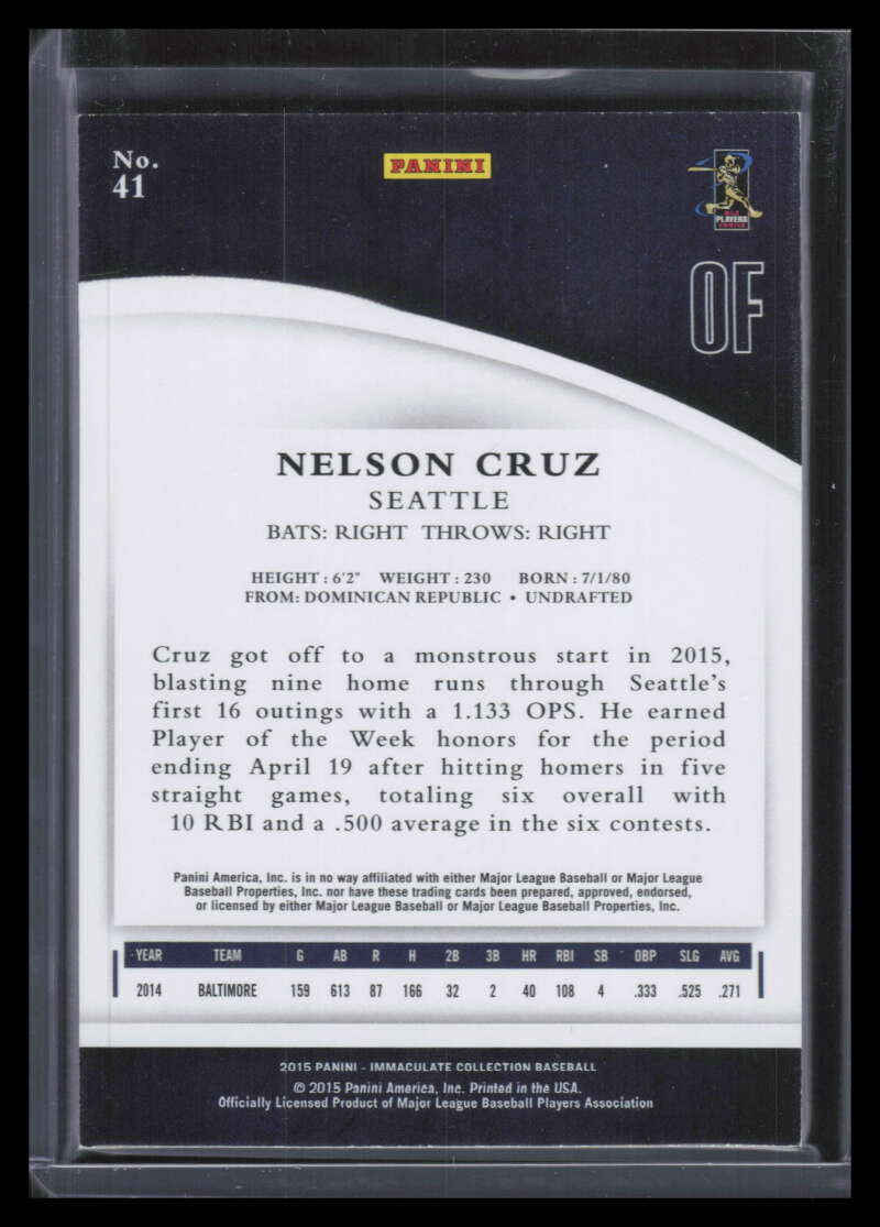2015 Immaculate Collection Blue 41 Nelson Cruz 5/10