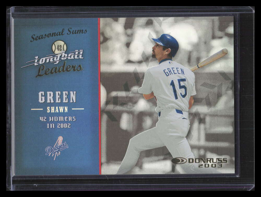 2003 Donruss Longball Leaders Seasonal Sums 9 Shawn Green 14/42