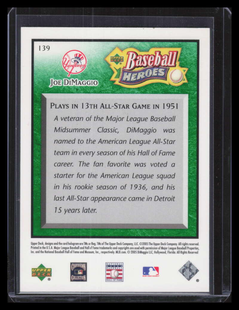2005 Upper Deck Baseball Heroes Emerald 139 Joe DiMaggio 83/199