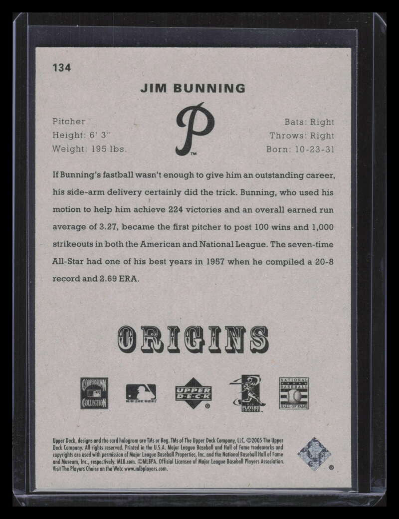 2005 Origins Gold 134 Jim Bunning RET 8/20 Retired