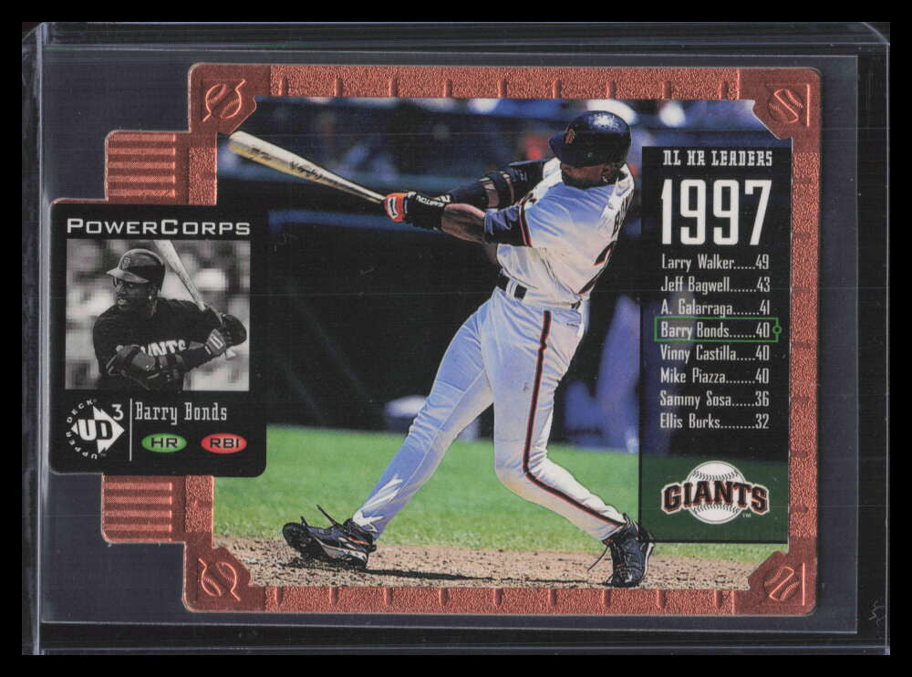 SOLD 179390 1998 UD3 Die Cuts 145 Barry Bonds PE 185/1000