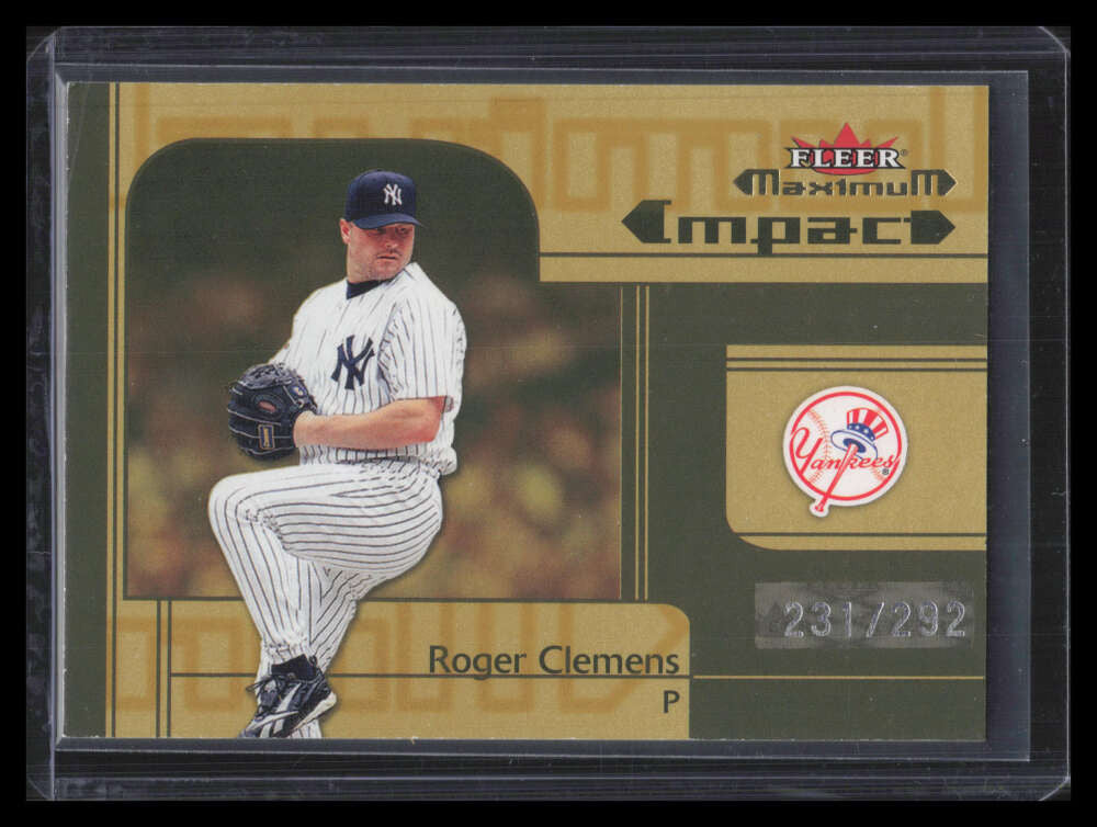 2002 Fleer Maximum To the Max 258 Roger Clemens MI 231/292 Maximum Impact