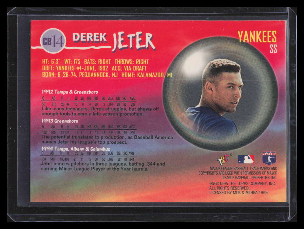 1995 Stadium Club Crystal Ball cb14 Derek Jeter 154638