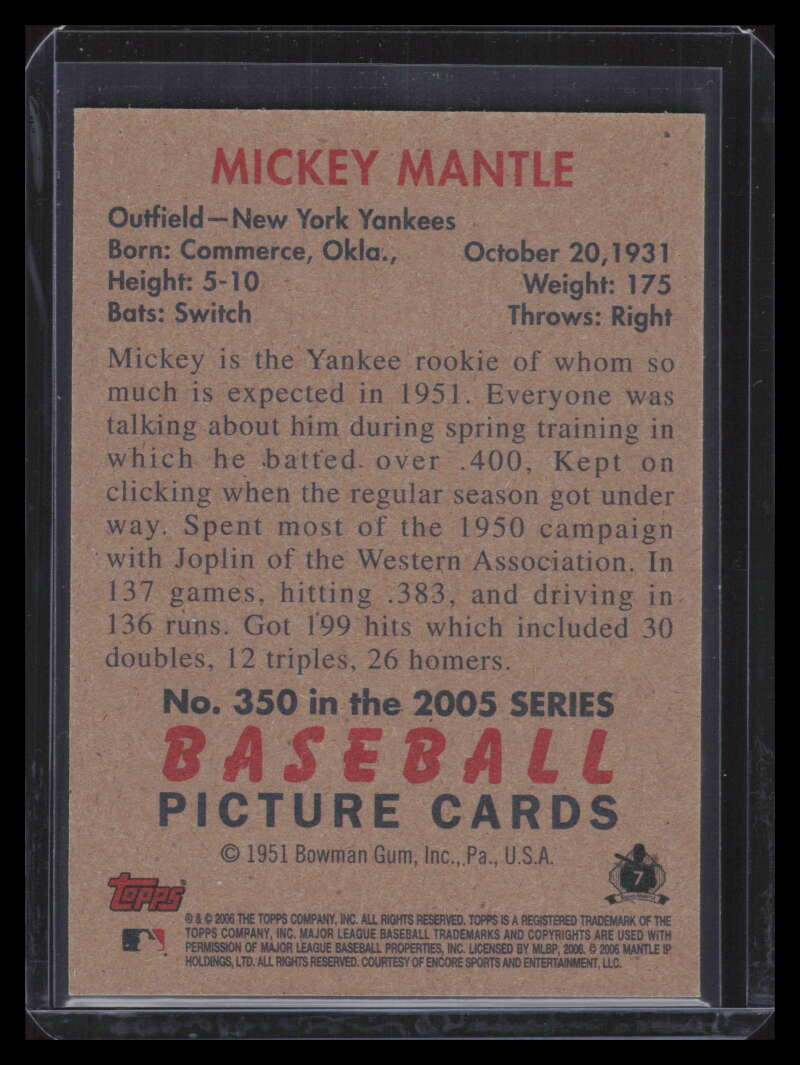 2005 Bowman Heritage 350 Mickey Mantle 154653
